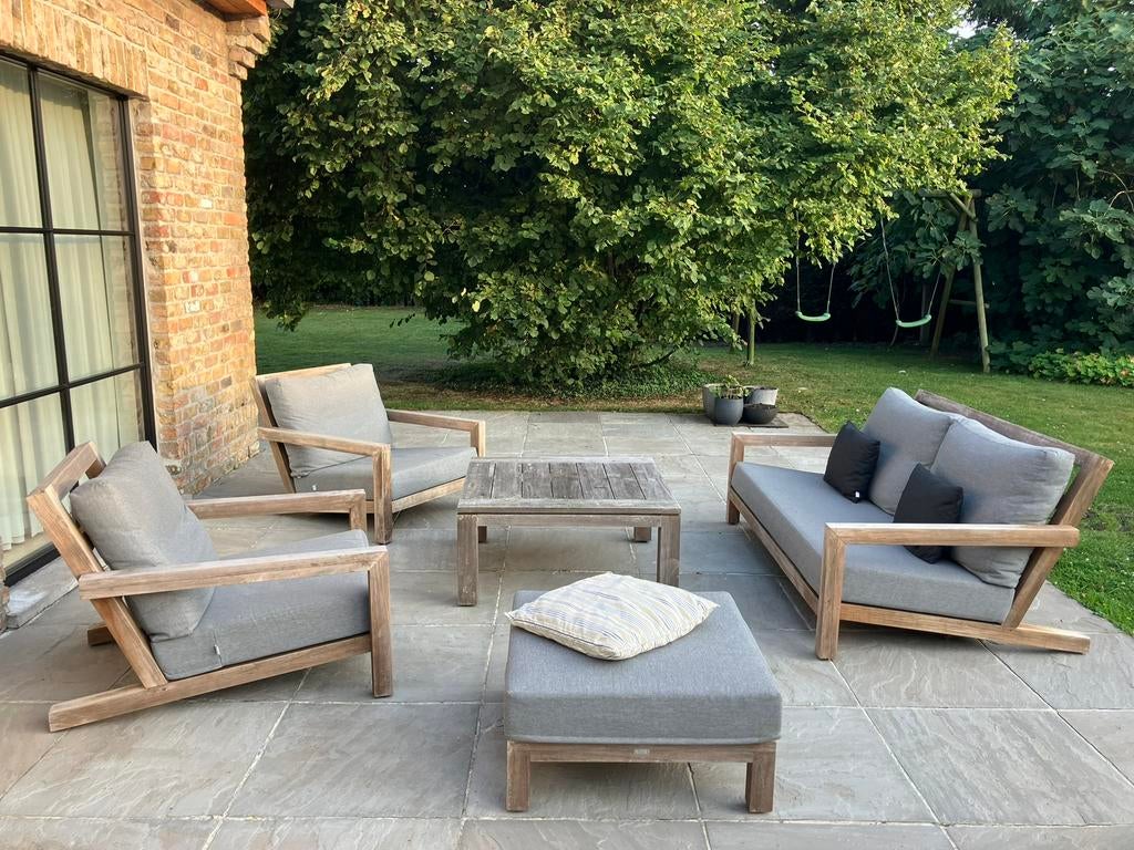 Loungesalon in teak, Ophalen, Teakhout