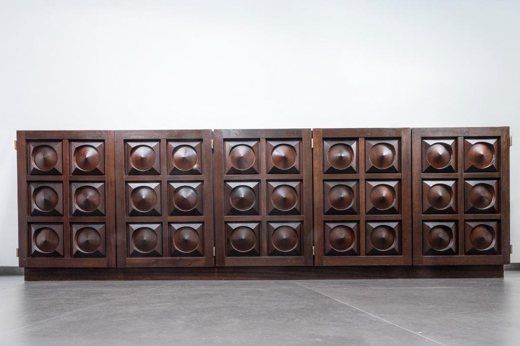 Buffet XXL Brutalist en acajou brutaliste, Enlèvement