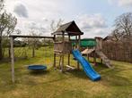 houten speeltuig met glijbaan, schommels en klimmuur, Ophalen of Verzenden, Gebruikt, Schommel