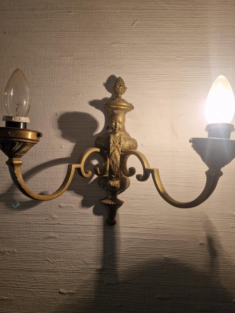 2 koperen / brons lampjes, Ophalen