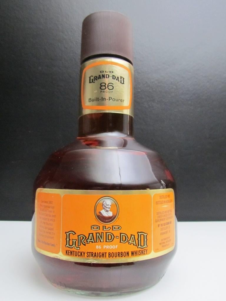 Old Grand-Dad (1980!) 86 proof bourbon - 1,75L - zeldzaam !, Verzamelen, Ophalen of Verzenden, Zo goed als nieuw, Vol