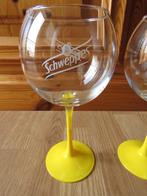 Schweppes 2 grands verres ballon a pied jaune, Enlèvement ou Envoi, Comme neuf, Autres types