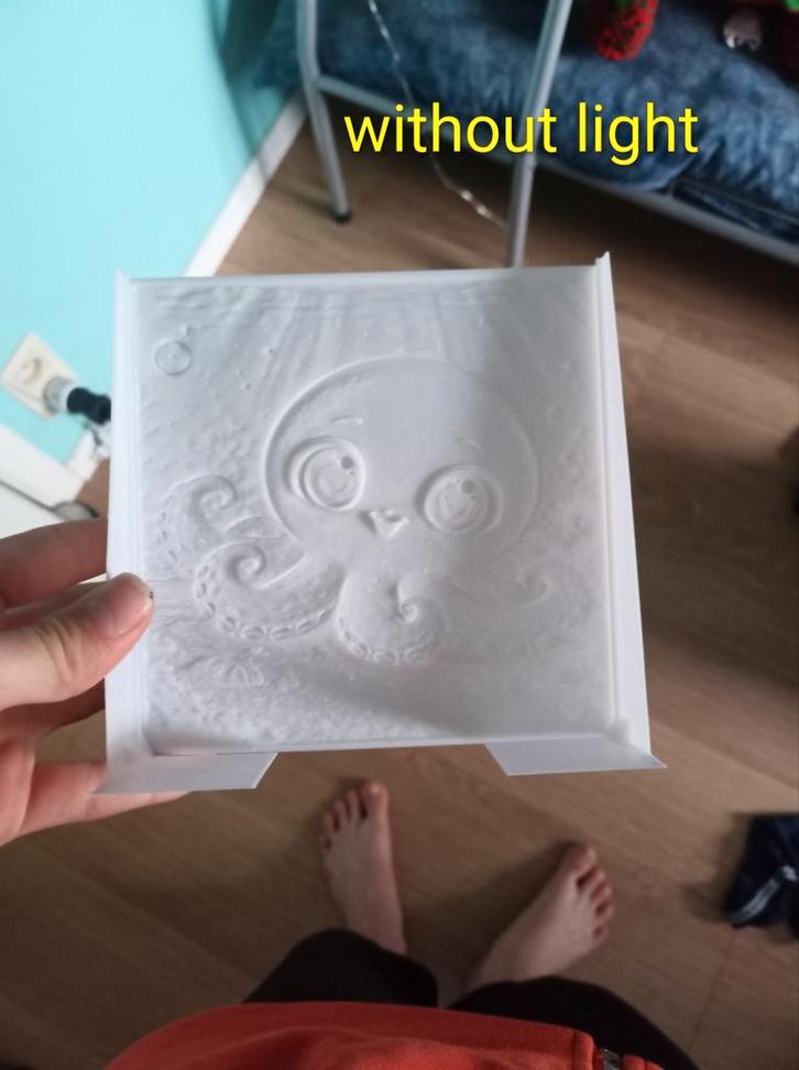 3D Printed Lithophane, octopus, Maison & Meubles, Accessoires pour la Maison | Peintures, Dessins & Photos, Neuf, Imprimé, Moins de 50 cm