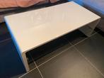 Moderne, witte salontafel met glazen onderblad, Huis en Inrichting, Tafels | Salontafels, Ophalen, Zo goed als nieuw, Glas, Modern