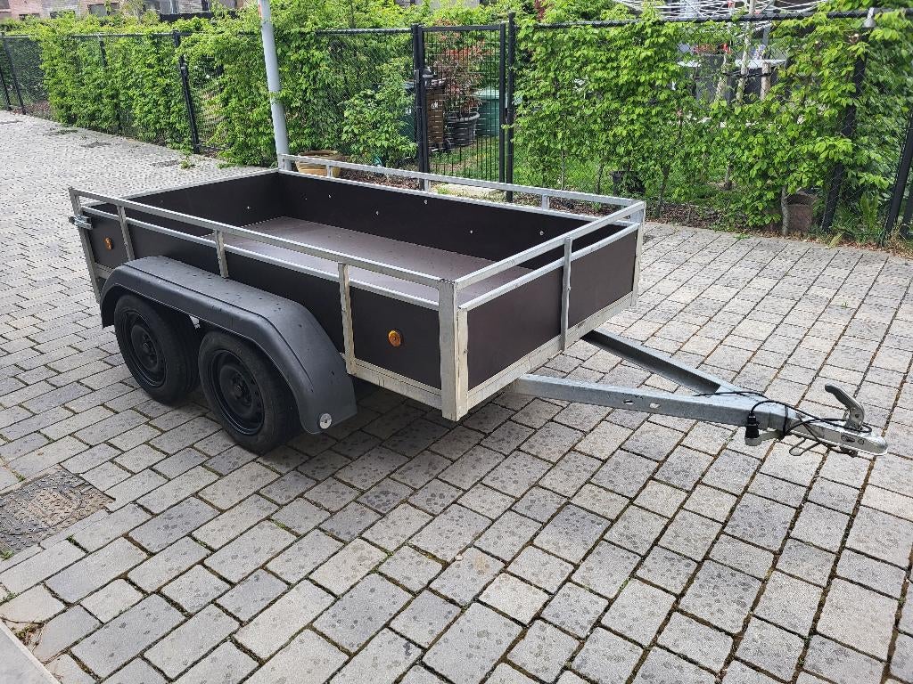Dubbel- assige remorque, Auto diversen, Aanhangers en Bagagewagens, Zo goed als nieuw, Ophalen of Verzenden