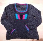 pull noir gris paillette + carré angora turquoise et rose M, Kleding | Dames, Maat 38/40 (M), Autre, Zwart, Ophalen of Verzenden