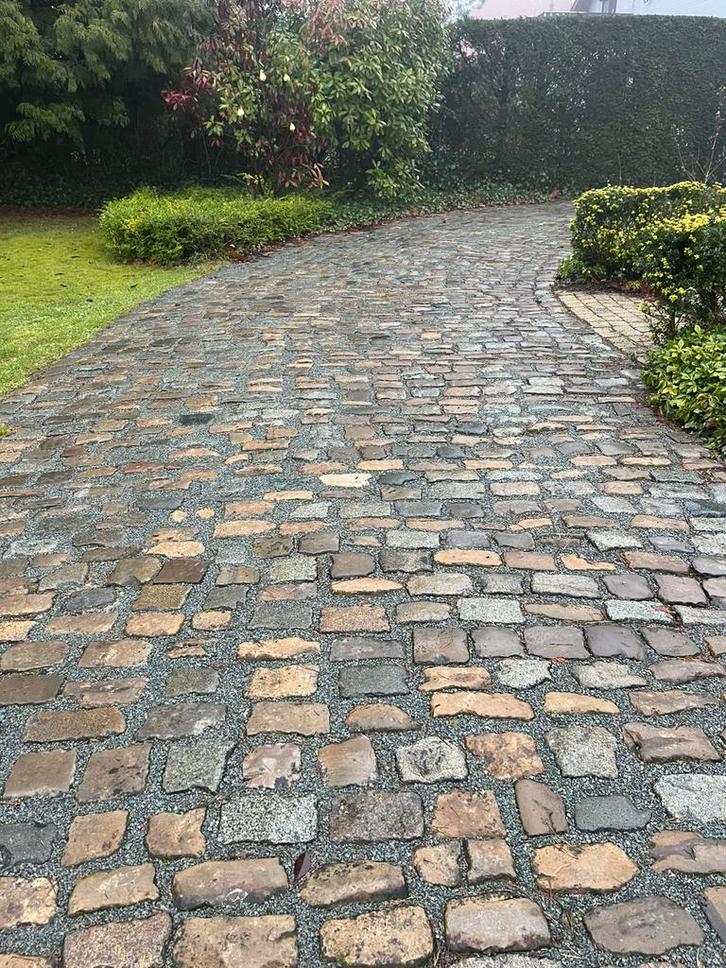 160m² granieten kasseien, Jardin & Terrasse, Pavé & Dalles, Comme neuf, Pierre naturelle, Enlèvement