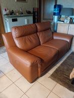 Zetel cognac 2,5 zit, Huis en Inrichting, Ophalen, Gebruikt