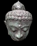 bronzen Boeddha hoofd, Antiquités & Art, Art | Sculptures & Bois, Enlèvement ou Envoi