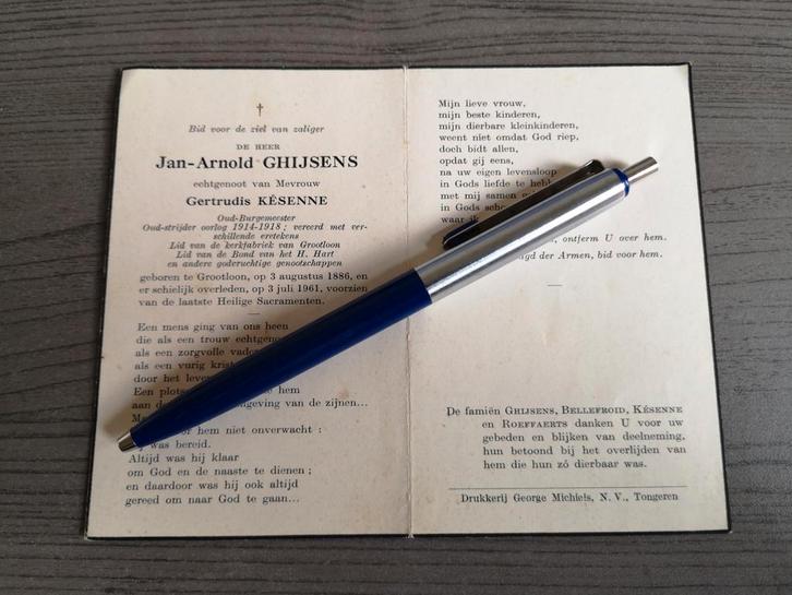 Ghijsens Kesenne, maire de Veteran Grootloon Tongeren, Collections, Stylos, Enlèvement ou Envoi