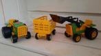 Lot 2 vintage TONKA traktoren en 1 aanhangwagen, Antiek en Kunst, Antiek | Speelgoed, Ophalen of Verzenden