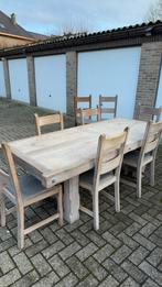 Eiken tafel en 8 stoelen te koop, Huis en Inrichting, Complete eetkamers, Ophalen, Gebruikt, 4 tot 6 stoelen