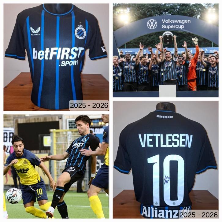 Matchworn shirt Club Brugge Hugo Vetlessen 2025 - 2026, Verzamelen, Sportartikelen en Voetbal, Gebruikt, Shirt, Ophalen of Verzenden