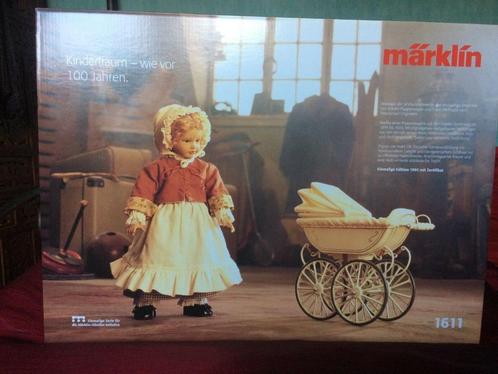 MARKLIN 1611 "HEIDI OTT" - PORSELEINEN POP MET KINDERWAGEN, Verzamelen, Poppen, Nieuw, Pop, Verzenden