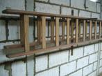 Houten ladder met koord optreksystem 2x6m, Doe-het-zelf en Bouw, Ladders en Trappen, Ophalen, Zo goed als nieuw, Ladder, Opvouwbaar of Inschuifbaar