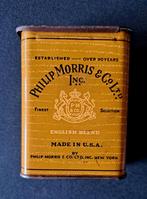 Philip Morris Amerikaanse metalen sigarettendoos uit de Twee, Verzamelen, Ophalen of Verzenden