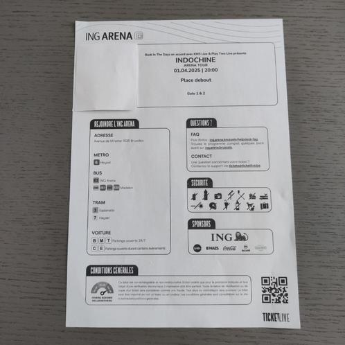 INDOCHINE  ARENA TOUR BRUXELLES, Tickets en Kaartjes, Concerten | Rock en Metal, Rock of Poprock