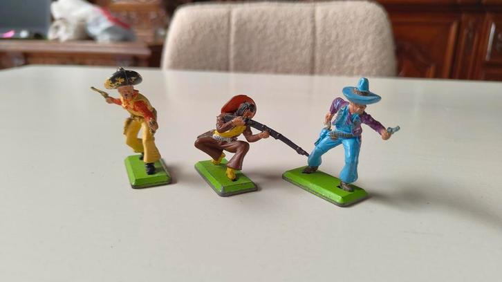 Britains Deetail Cowboys – 3 vintage figuren, jaren ‘70/‘80, Verzamelen, Overige Verzamelen, Zo goed als nieuw, Ophalen of Verzenden