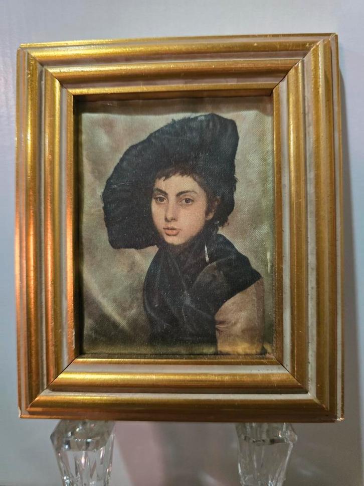 Antiek silk portret, Antiek en Kunst, Kunst | Schilderijen | Klassiek, Ophalen of Verzenden