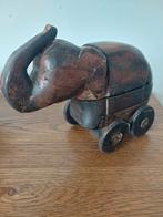 Antieken houten speelgoed-olifant!, Ophalen of Verzenden