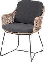 Ronde tafel prado teak blad met 6 rope zetels, Tuin en Terras, Tuinsets en Loungesets, Ophalen, Overige materialen, 6 zitplaatsen