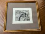 Jules de bruycker ets 40 op 36 cm handtekening in potlood, Ophalen
