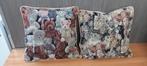 2 retro kussens 37/37cm, Huis en Inrichting, Ophalen, Gebruikt, Beige, Vierkant