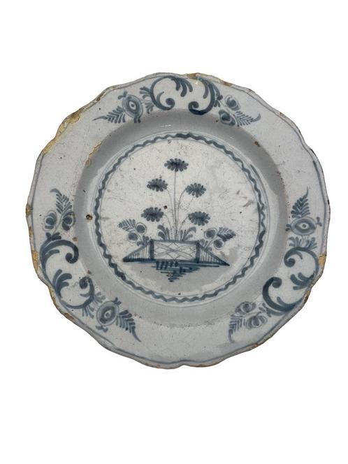 Delfts aardewerk bord — 18e eeuw, Antiek en Kunst, Antiek | Wandborden en Tegels, Ophalen of Verzenden