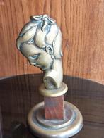 Art Deco bronzen kinderhoofd gesigneerd., Ophalen of Verzenden
