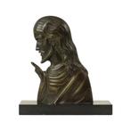 Bronzen Art Deco Beeld Christus Profiel Salvatore Melani Kun, Antiek en Kunst, Ophalen of Verzenden