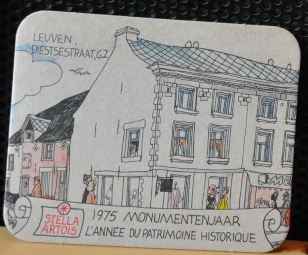 sous bock stella artois  année du patrimoine louvain (7), Ophalen of Verzenden, Gebruikt, Viltje(s), Stella Artois