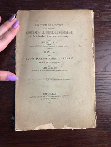 GRIMBERGEN Note sur Louis-Joseph, Comte d’Albert, Prince... beschikbaar voor biedingen