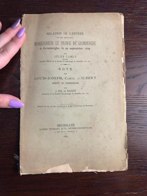 GRIMBERGEN Note sur Louis-Joseph, Comte d’Albert, Prince..., Boeken, Geschiedenis | Stad en Regio, Gelezen, Ophalen of Verzenden