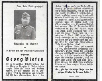 Gefreiten Georg Dieten 1912-1941 im Osten beschikbaar voor biedingen