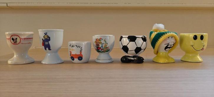 Eierdopjes 1€/st diverse figuren, voor kinderen, Huis en Inrichting, Keuken | Servies, Zo goed als nieuw, Overige typen, Overige stijlen