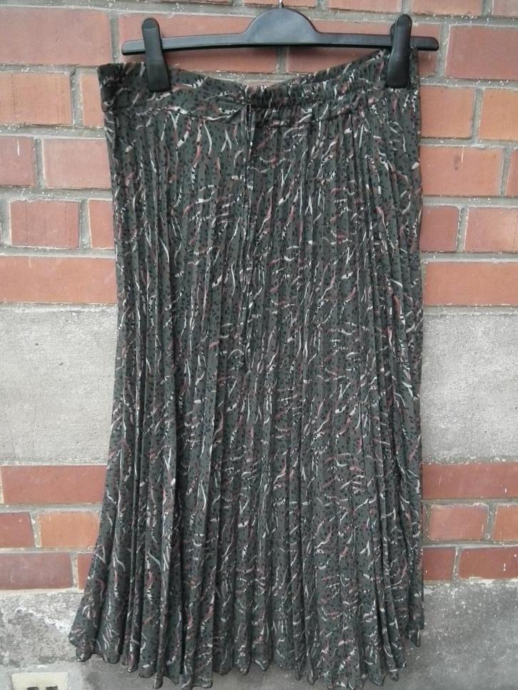 Damesrok (Amélie & Amélie) T.U. (donkergroen), Kleding | Dames, Rokken, Zo goed als nieuw, Maat 42/44 (L), Groen, Onder de knie