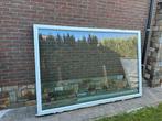 Pvc raam dubbel glas - blauw/grijze kleur, Ophalen, Gevelraam of Ruit, Gebruikt, 120 tot 160 cm