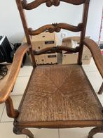 2 Anciennes chaises à bras, assise paillée, Ophalen