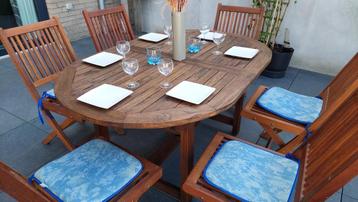 Table et chaise de jardin en teck massif