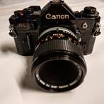 Canon A-1 met lens Canon macro FD 50 mm 1:3,5 SSC, Audio, Tv en Foto, Canon, Gebruikt, Ophalen of Verzenden