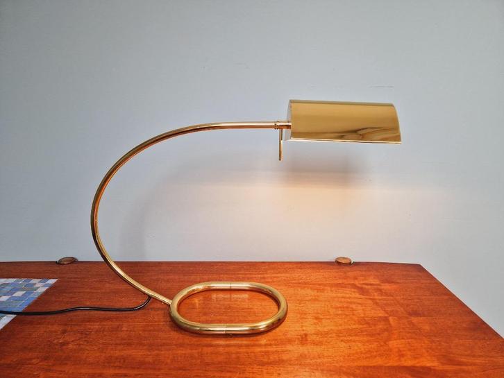 Grote koperen bureaulamp, Cosack Leuchten, 1970, Antiek en Kunst, Antiek | Verlichting, Ophalen of Verzenden