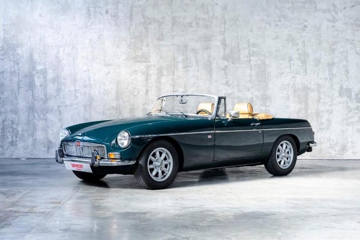 MGB Cabriolet uit 1969, Auto's, MG, Bedrijf, Te koop, B, Benzine, Cabriolet, 2 deurs, Handgeschakeld, Groen, Beige, Leder, Achterwielaandrijving