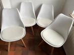 4 chaises scandinaves blanches et bois, Maison & Meubles, Chaises, Enlèvement, Utilisé, Scandinave, Quatre