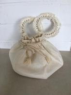 Feestelijk tasje - linnen - zilverdraad, Enlèvement ou Envoi, Comme neuf, Blanc, Sac de soirée