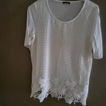 T-shirt merk Taifun mt 44 / sieraden merk Titto, Ophalen of Verzenden, Zo goed als nieuw, Maat 42/44 (L), Wit