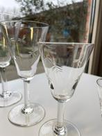 Kristallen vintage glazen, grasaar gravure. 37 stuks, Ophalen