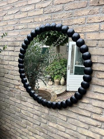 Nieuwe Handcraft Wooden Mirror/Spiegel Uniek diameter 90 cm beschikbaar voor biedingen