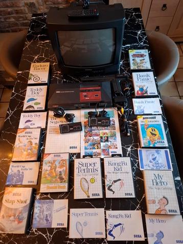 Sega Master System-console + tv + 11 games + pistool enz... beschikbaar voor biedingen