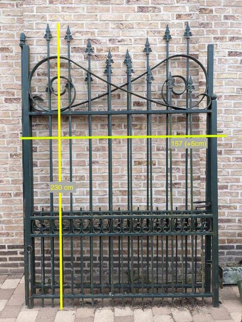 Double portail en acier, Jardin & Terrasse, Portes de jardin, Comme neuf, Portail battant, Acier, 200 cm ou plus, 200 cm ou plus