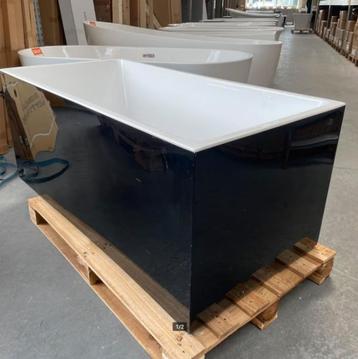 SALE Rechthoek bad glanzend zwart wit 140x70x60 nr100 beschikbaar voor biedingen